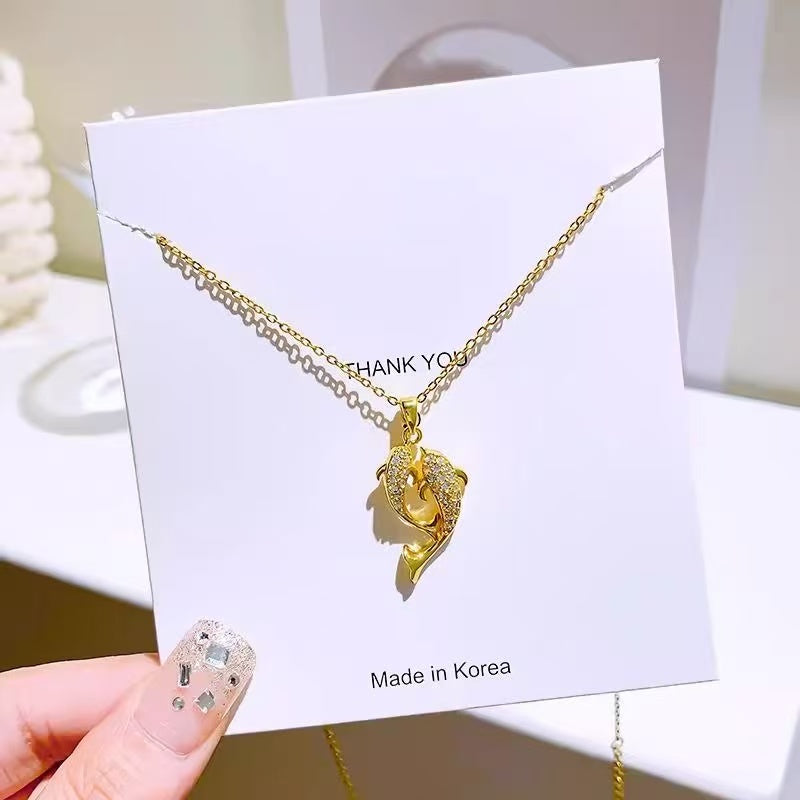Pisces Symbol Necklace with Metal Pendant