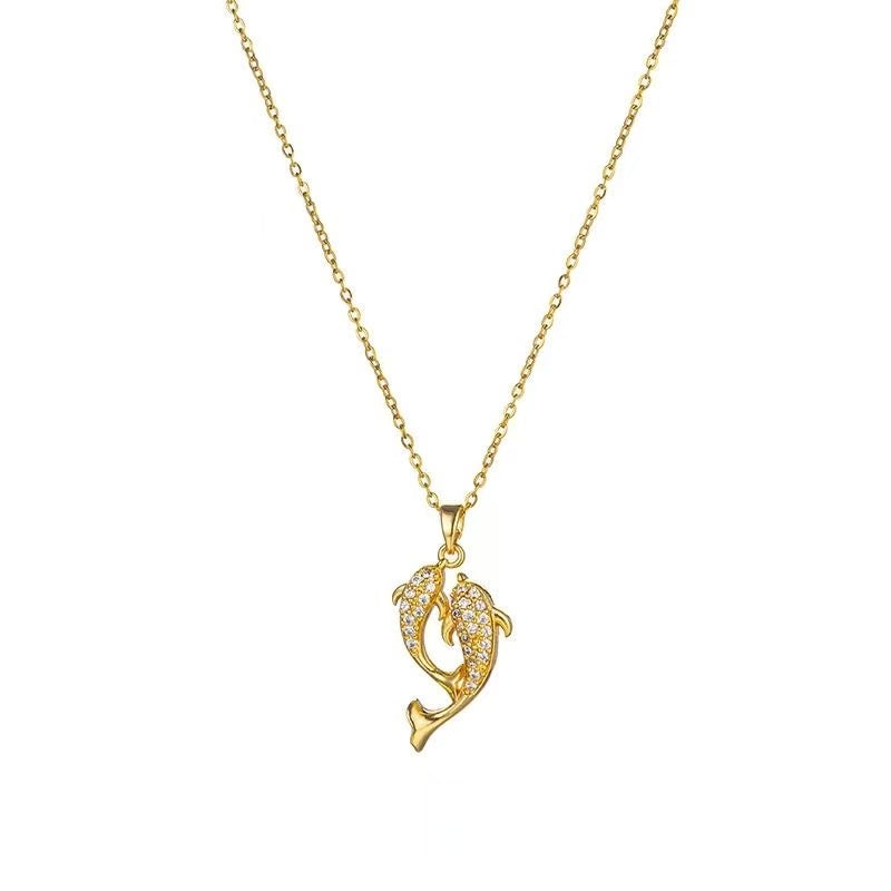 Pisces Symbol Necklace with Metal Pendant