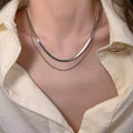 Double Layer Collarbone Chain Necklace Stainless Steel