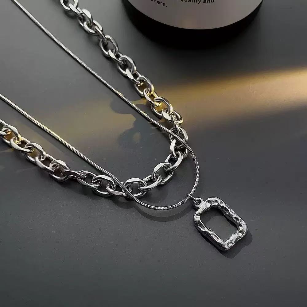 Minimal Layered Chain Necklace Stainless Steel
