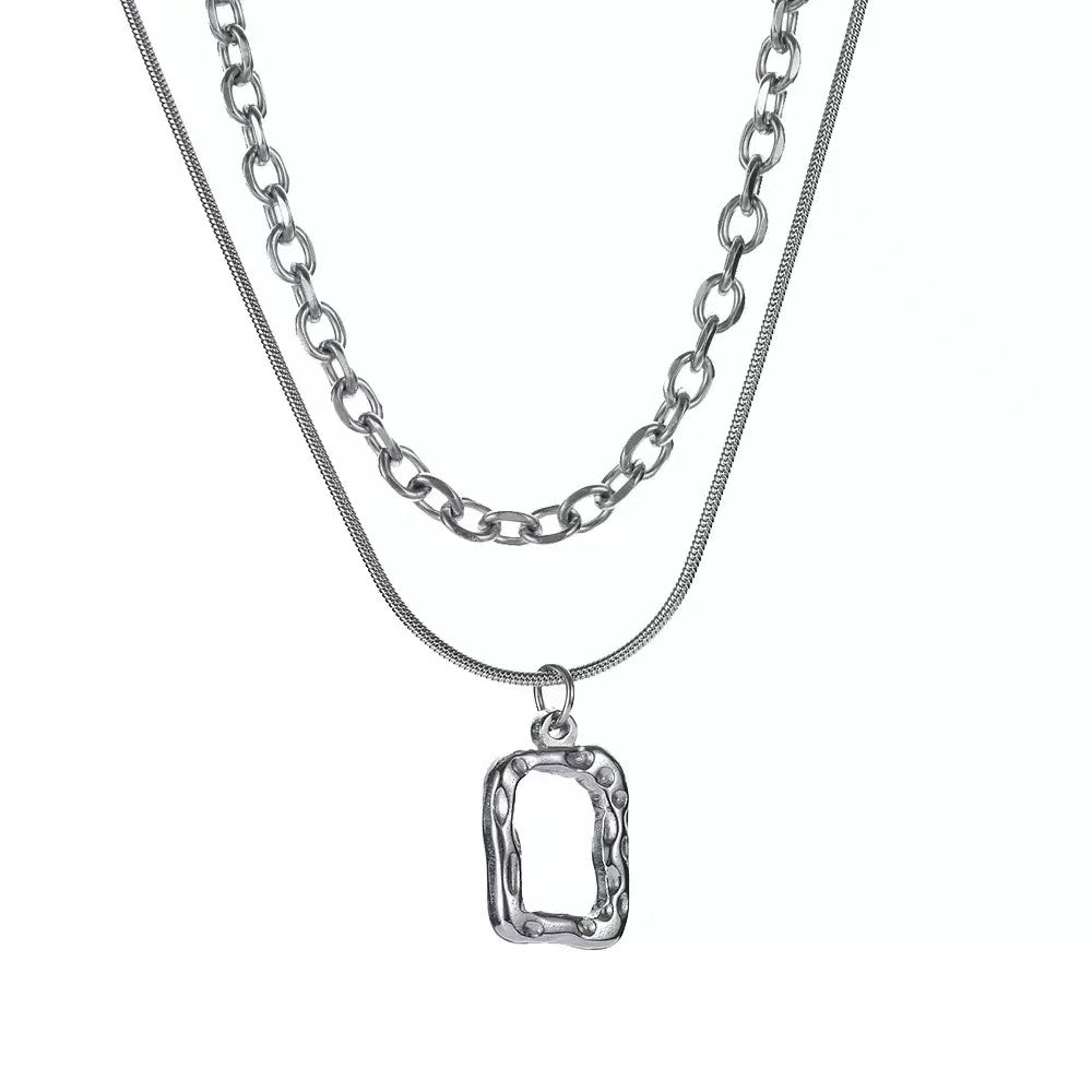 Minimal Layered Chain Necklace Stainless Steel