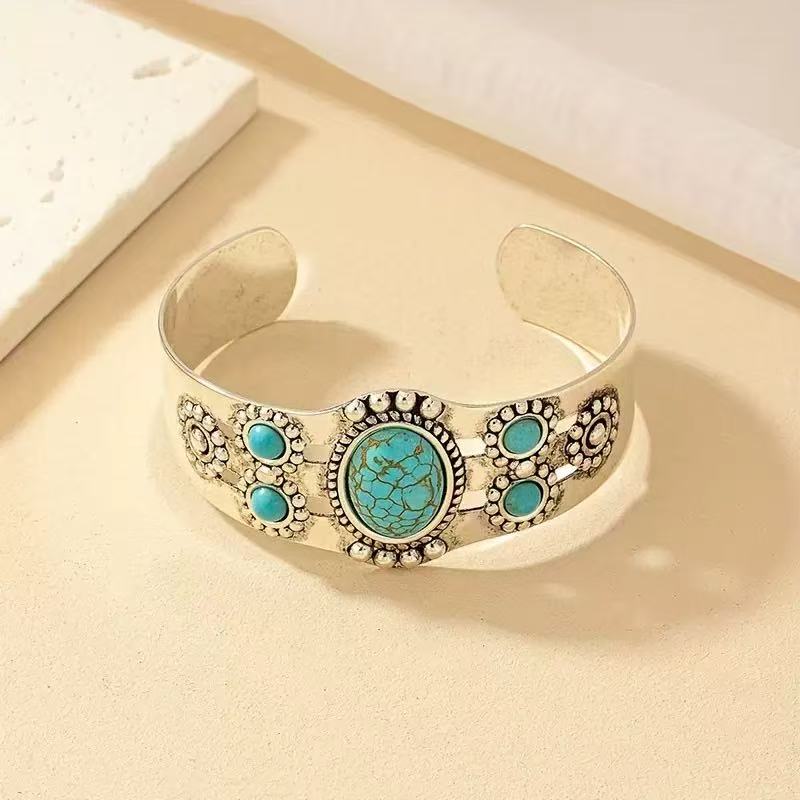 Minimal Open Cuff Plated Alloy Bracelet for Women